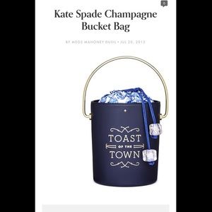 Kate Spade Navy Blue  Champagne bag